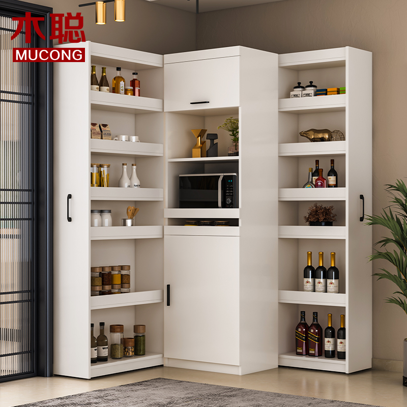 Invisible drawn-out dining cabinet modern minimalist dining room cabinet multifunctional high cabinet leaning against wall containing cabinet rack to top