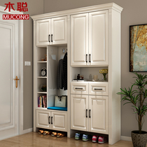 Wooden Satoshi Jian Yogyuan Xuan Guan Shoes Cabinet Entrance Door Cloister Hood Living Room Containing Lockers With Changing Shoes Stool Wear Mirror Cabinet Partition