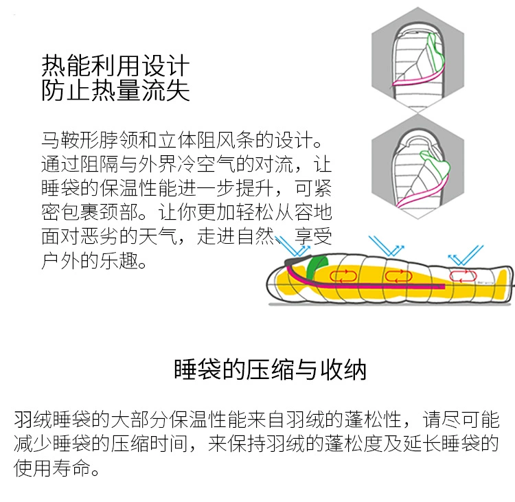 Túi ngủ đen mới xuống B400 B700 B1000 B1500 vịt xuống túi ngủ ngoài trời cắm trại người lớn - Túi ngủ