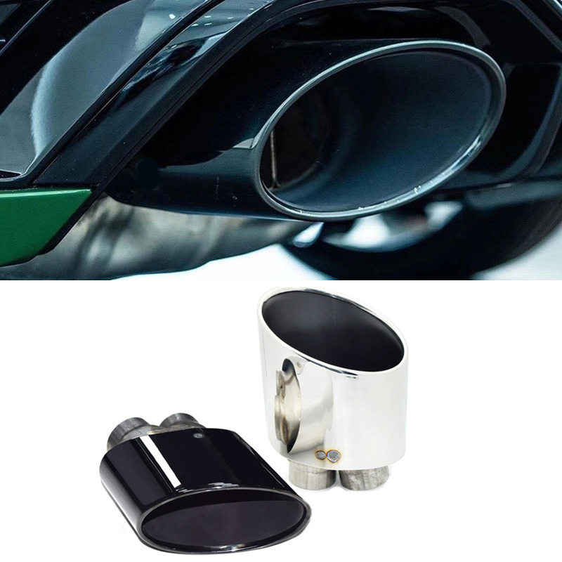Applicable to Audi A3A4A5A6A7L exhaust tube modified RS4RS5RS6R8 carbon fiber elliptical carbon fiber