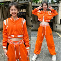 Loose jazz dance clothing womens group performance clothing adult autumn and winter navel-baring fashion hip-hop street dance suit jazz pants