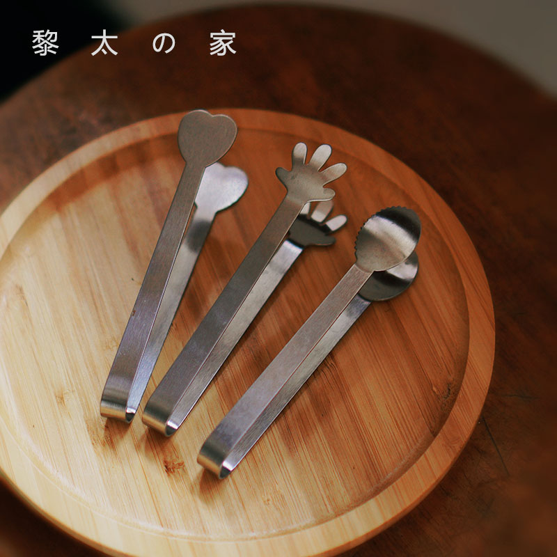 Li Tai's home stainless steel mini ice clip creative matte brushed clip coffee shop special sugar clip fruit clip