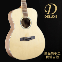 Delux folk guitar single board electric box plug-in 40-inch finger bomb famous ballad face single spruce guitar