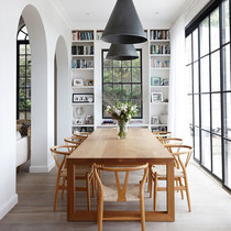 Nordic log table tea table solid wood negotiation table and chair modern leisure Workbench office table training table