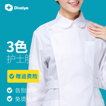 Disea nurse uniform overalls long-sleeved womens slim white coat Pharmacy physician uniform white coat