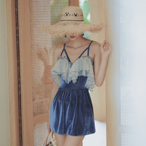 les one-piece swimsuit 2020 new sexy shades to thin fairy Fannet red Korean inskirt style student swimsuit