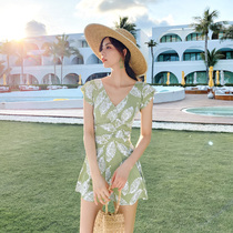 Conjoined swimsuit 2021 new womens bubble spa conservative Chater Slim Fairy Fan Students Korea Ins Swimming