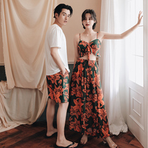 Seaside lovers swimsuit suit 2021 new female summer fashion conservative ins Sanya swimming beach pants