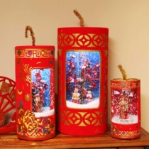 Celebration of Chinese New Year Firecrackers Modeling Decoration Lights Music Snow Night Lights Stores Shopping Mall Family New Year Arrangements