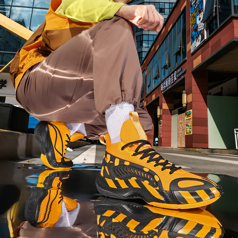 Anti-Wu Air Control 1 High-Top Support and Stability Basketball Shoes for Outdoor Use, Non-Slip, Wear-Resistant, Competition Training Practical Sneakers with Sound