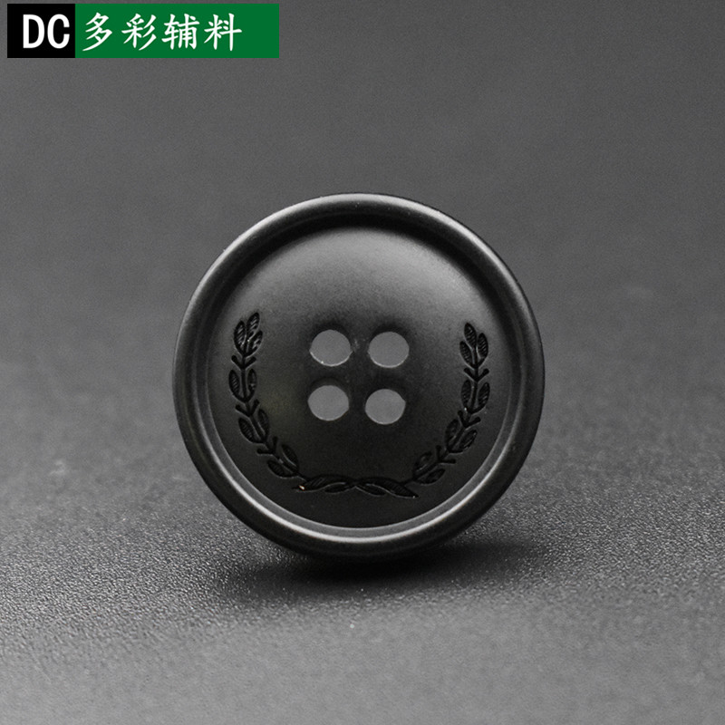 Han edition large four-eyed color resin button men's round coat button costume clothes black button
