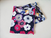 Day single Summer new medium length package hip half sleeve big flower womens T-shirt round neck size base shirt cotton short sleeve