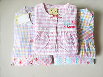 Girls Home Clothes Pure Cotton Pajamas Half-Sleeve Capri pants Pants Home Clothes Set Women Small and Middle Children