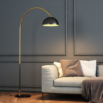 Full copper light extravagant living room fishing light floor lamp Nordic minimalist retro bedroom Pole minimalist book room Atmospheric upright table lamp
