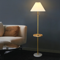 American all-copper 100 pleated floor lamp light lavish minimalist with modern wireless charging tea table Living room Bedroom upright table lamp
