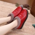 Giày vải Bắc Kinh mùa đông Giày cotton trung niên nữ Giày cao cổ chống trượt cotton ấm áp cộng với giày nhung dày cho mẹ boot cổ ngắn nữ Giày cao gót