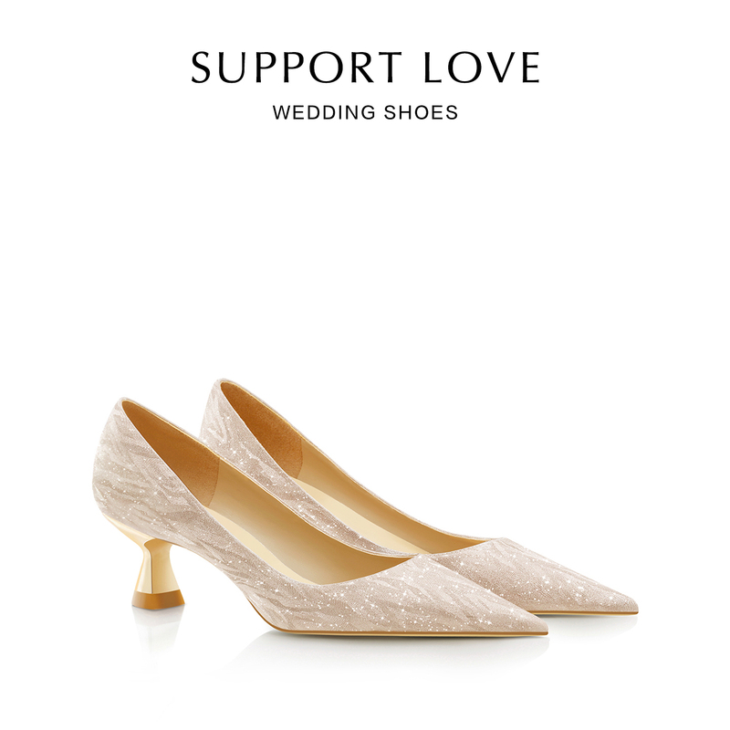 Lifelong Love Crystal Wedding Shoes for Women, Gold Small High Heels, Two-Way Wear for Xiuhe Wedding Dress, Bridal Engagement Shoes Lifelong Love Crystal Wedding Shoes for Women, Gold Small High Heels, Two-Way Wear for Xiuhe Wedding Dress, Bridal Engagement Shoes