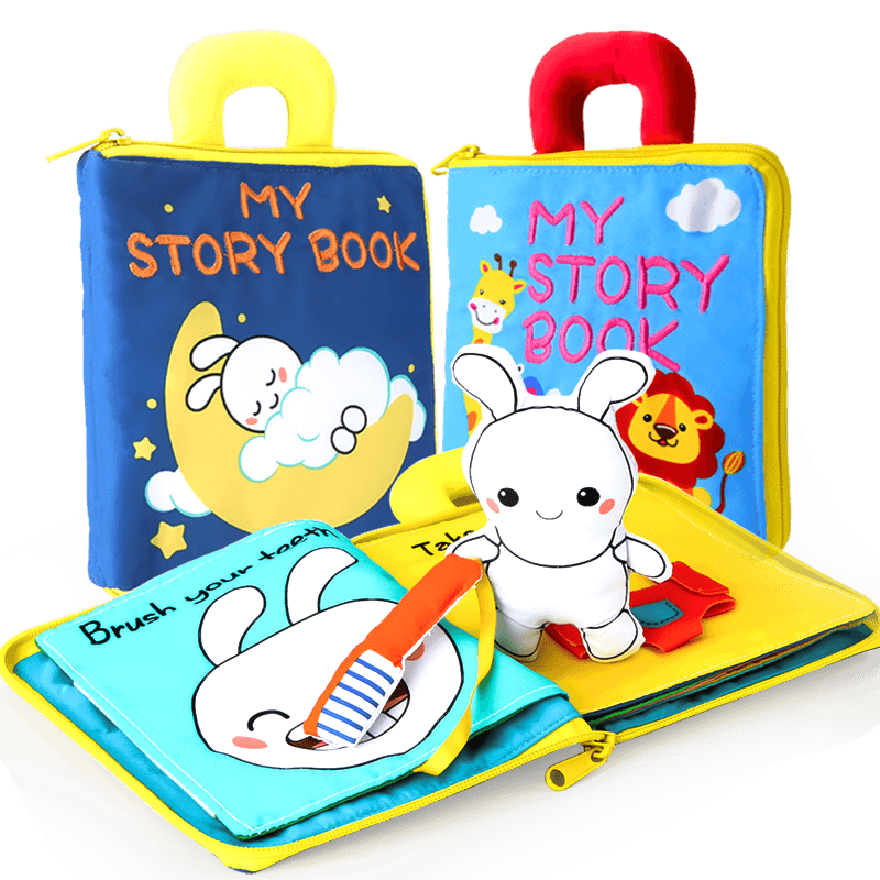 3D cloth book emotional intelligence training early education infants and young children 0-2 years old can not tear the bedtime story book can bite tasteless