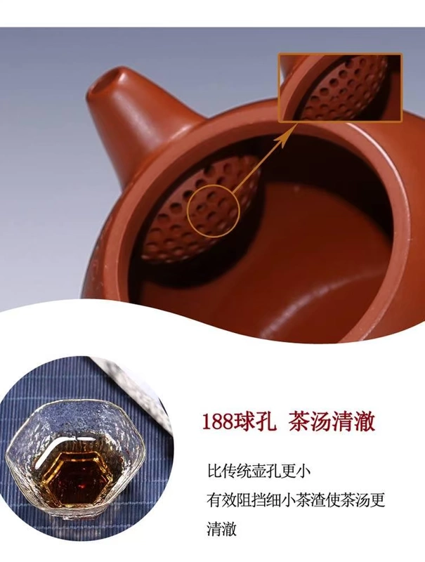 Yixing Purple Clay Pot Handmade Sketch Ấm trà gia dụng Kung Fu Tea Set Ball Hole Zhu Nilong Egg Pot 180cc - Trà sứ