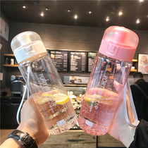 Creative sports large capacity fresh casual Cup plastic water Cup couple students male and female Korean version of simple water bottle