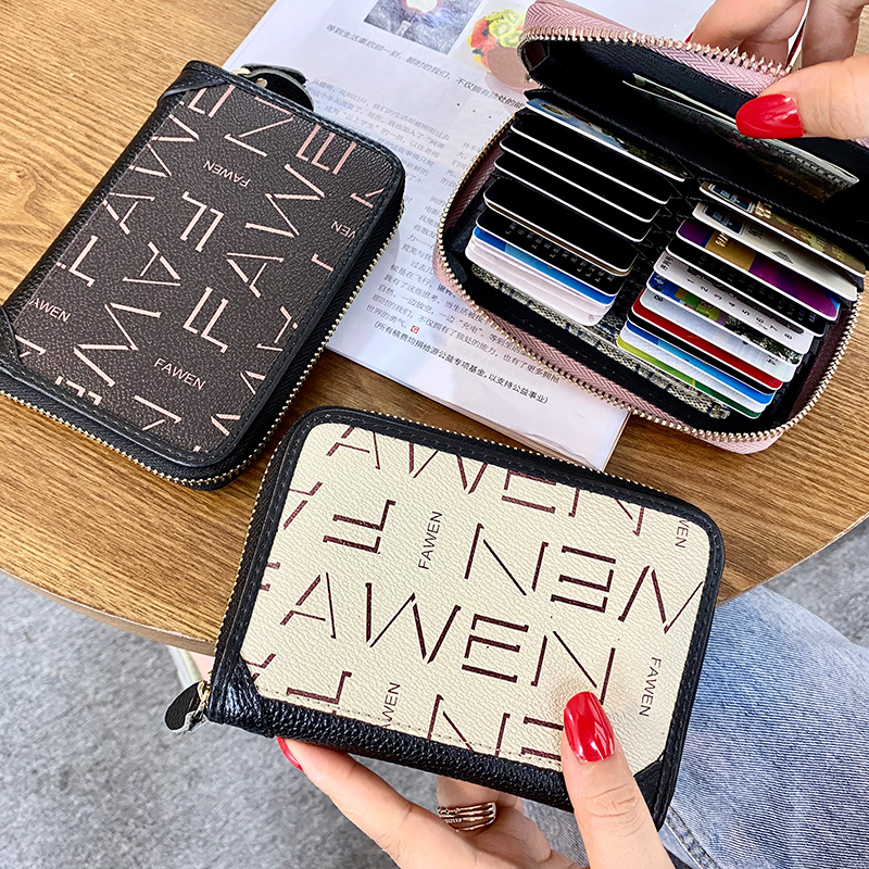 Minimalist Carpack woman small genuine leather delicately high-end large capacity multi-clamping anti-magnetic document jacket ultra-thin business card