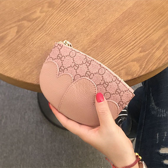 2021 new European and American big card small wallet women genuine leather zero wallet pull chain ultra-thin cow leather coin bag key bag tide