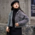 Áo len kẻ sọc nữ dày 2018 thu đông 2018 phiên bản Hàn Quốc mới của đại học gió hoang dã đoạn ngắn tay dài hàng đầu mẫu áo măng tô nữ Áo Hàn Quốc