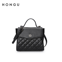 Red Valley womens bag 2021 new fashion Lingge portable womens bag cowhide temperament shoulder shoulder bag female Joker 0362