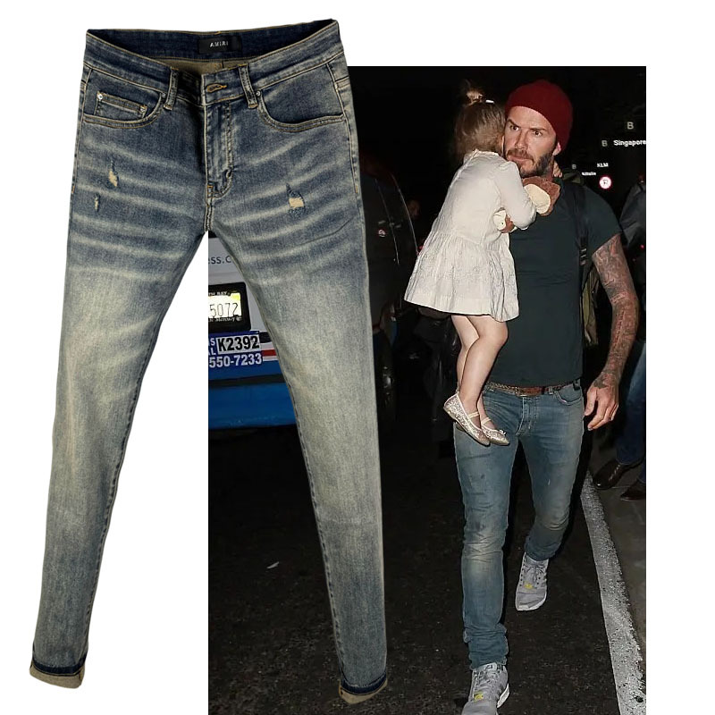Beckham Vintage High-End Luxury Jeans for Men, Stretchy Slim Fit, Suitable for All Seasons, New Beckham Vintage High-End Luxury Jeans for Men, Stretchy Slim Fit, Suitable for All Seasons, New