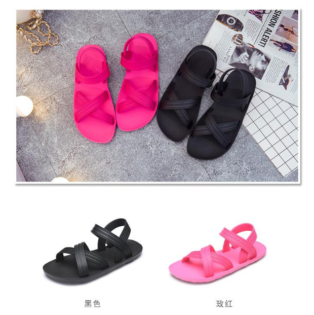 Mùa hè mới dép nhựa thạch giày nữ mùa hè đế bằng không trơn trượt sandal nữ 2021