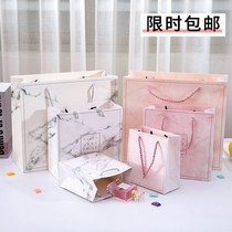 Korean version of the small fresh gift bag Marble exquisite packaging bag Simple gift bag tote bag paper bag happy candy bag