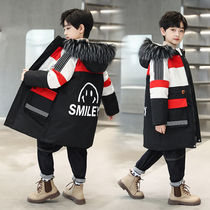 Korean Big Boys Parka Cotton Coat Down Cotton Coat Kids Winter 2022 New Fashionable Western Trend