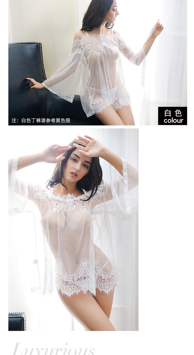 Lõi màu đỏ kích thước lớn mùa hè và mùa thu váy ngủ trong suốt nữ ren dài tay áo dây đeo đồ ngủ gợi cảm nóng người lớn Sao gợi cảm đồ lót đầm cotton