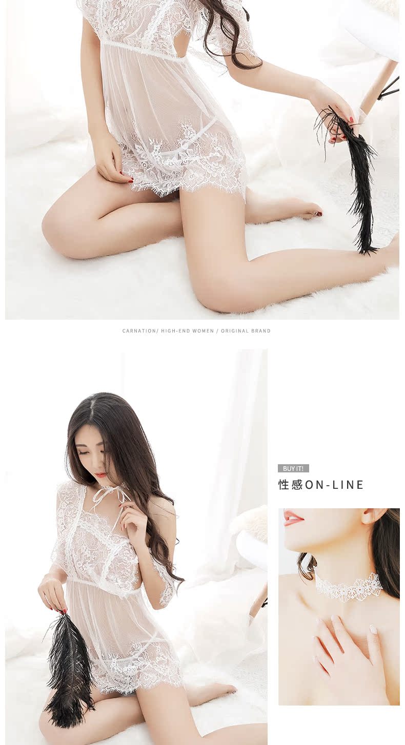 Lõi đỏ kích thước lớn mùa hè và mùa thu váy ngủ trong suốt nữ ren tuyn dây đeo đồ ngủ gợi cảm nóng người lớn Sao gợi cảm váy sát nách
