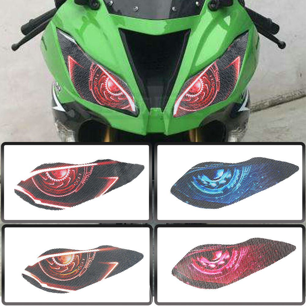 Suitable for Kawasaki ZX-6R 636 09-18 new modified headlight decorative film headlight protection sticker