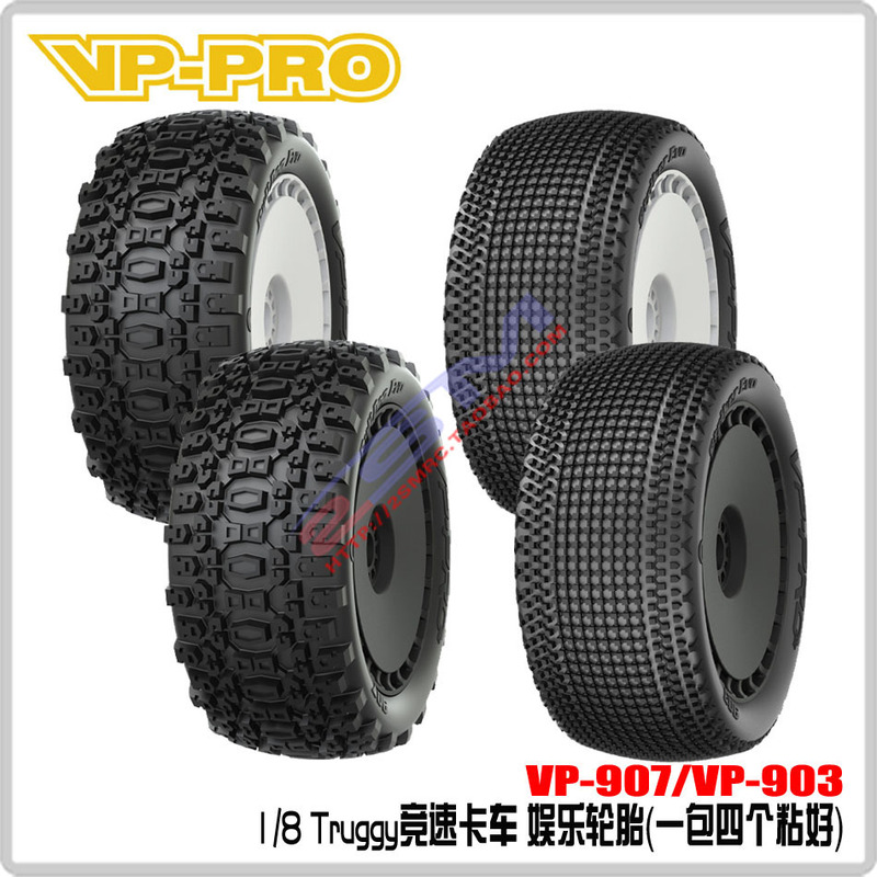 Vp-Pro New 1/8 Truggy Vp-903 Vp-907 Racing Car Entertainment Tires (Pre-Glued)