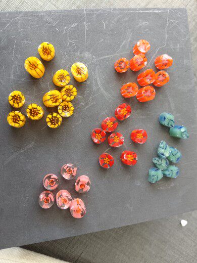 Специальное стекло 进口高硼硅玻璃千花棒 粉色玫瑰花 灯工琉璃花棒 直径6-8mm