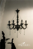 European wrought iron glass crystal wall decoration living room dining room creative hanging vintage home wall decorations