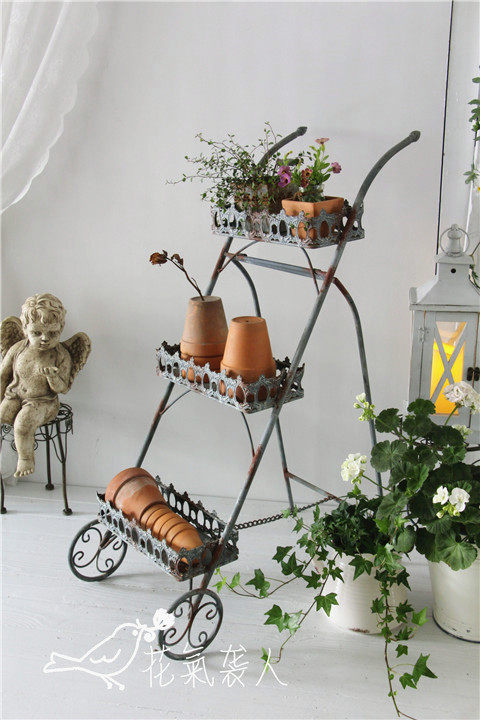 Iron Art landed multi - layer flower frame and made old vintage garden garden goods grocery proofs