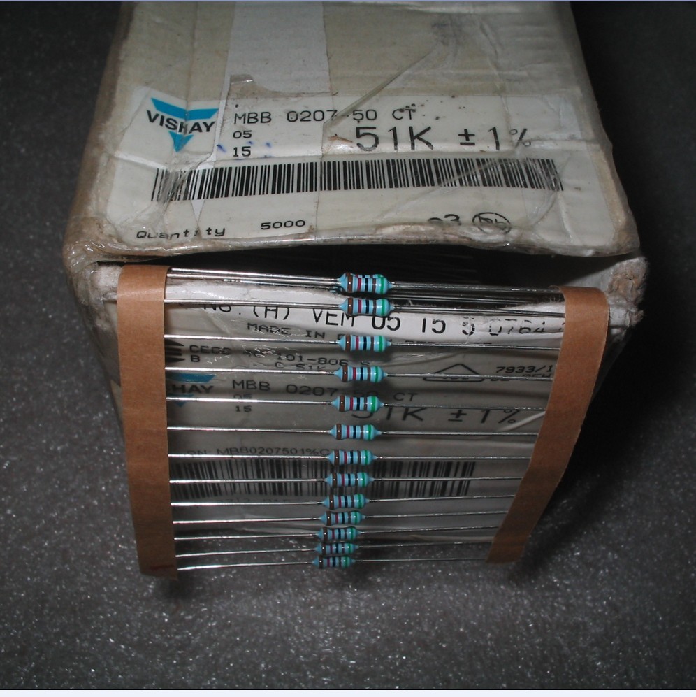 10 pieces of 35 yuan VISHAY 51K 0207 fever resistance (0 25W volume 0 6W specification)
