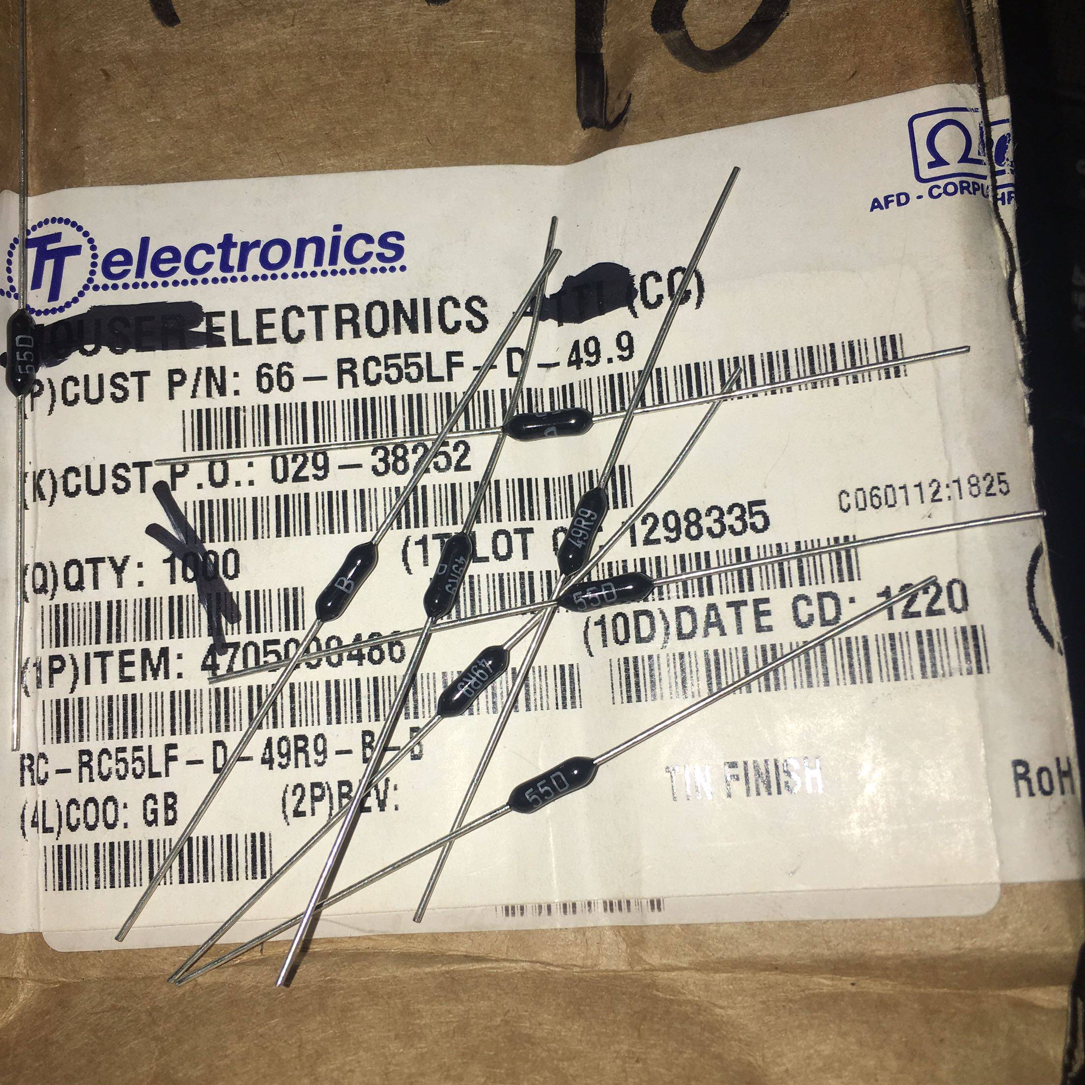 49 9R 50R 50R 51R UK welwyn Holco 0 25W 1% 0 RC55 metal film resistance