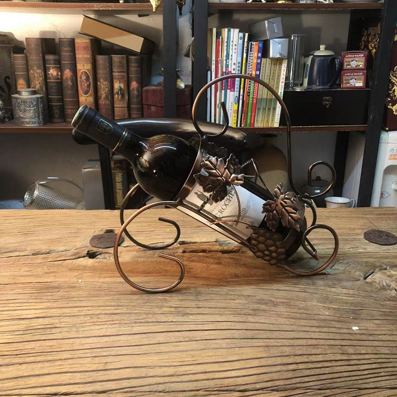 American Red Bronze Wine Rack Fashion Iron Wine Rack Red Wine Framework Home KTV