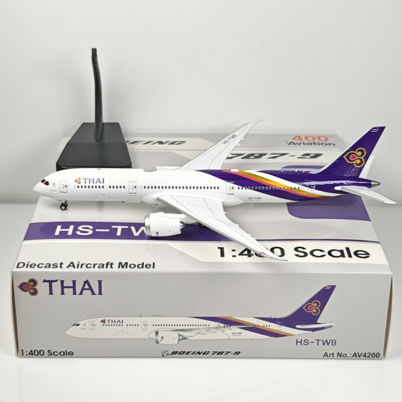 Aviation 1:400 Thai Thai Airways B787-9 Hs-Twb Alloy Aircraft Model
