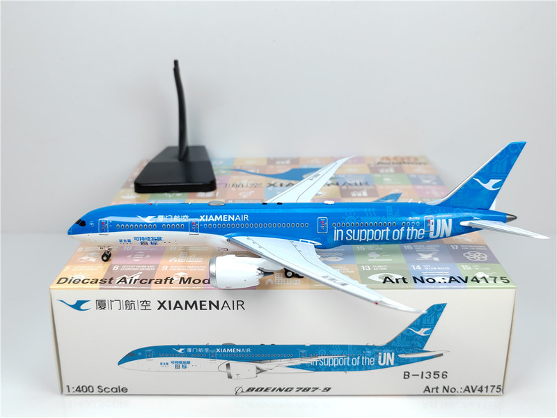 Aviation 1:400 Xiamen Airlines B787-9 B-1356 United Nations Painted Alloy Airplane Model