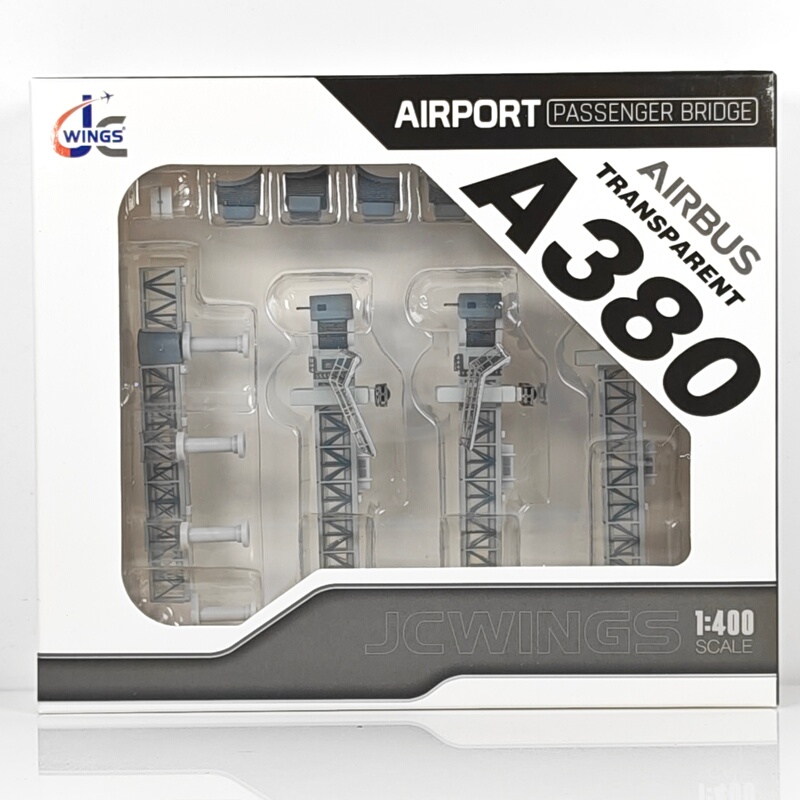 Jc Wings 1:400 Airport Boarding Bridge Ground Support Equipment Gse Transparent Blue Green Plastic Material