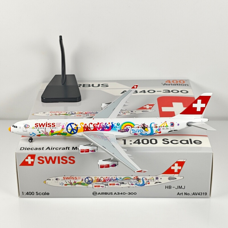 Aviation Av4319 1:400 Swiss Airlines A340-300 Hb-Jmj San Francisco Alloy