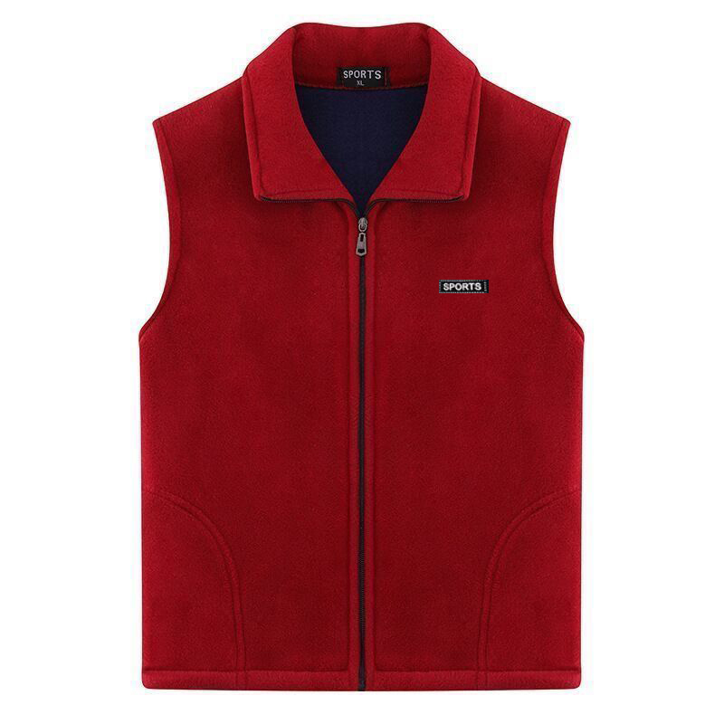 Middle-Aged and Elderly Women's Fleece Vest Cardigan, Loose Fit, Plus Size, Fleece Jacket, Vest, Autumn Wear
