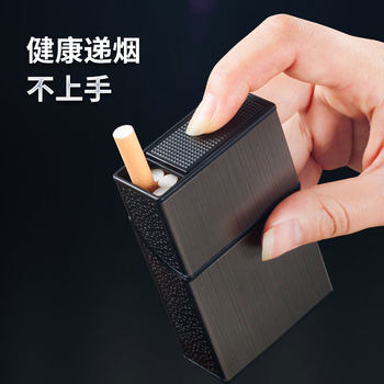 Cigarette Box for 20 Cigarettes, Moisture-Proof, Aluminum Alloy Plastic Flip Cover, Portable Cigarette Case for Men and Women, Universal Soft and Hard Box, Pressure-Resistant and Moisture-Proof