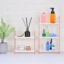 Nordic wrought iron kitchen rack bathroom multi-layer shelf ins rose gold desktop cosmetics storage rack