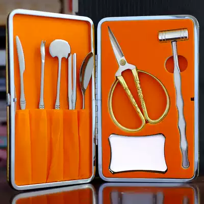 Hairy crab crab eight pieces household crab eating tools Stainless steel crab eating tools crab scissors crab pick can be customized